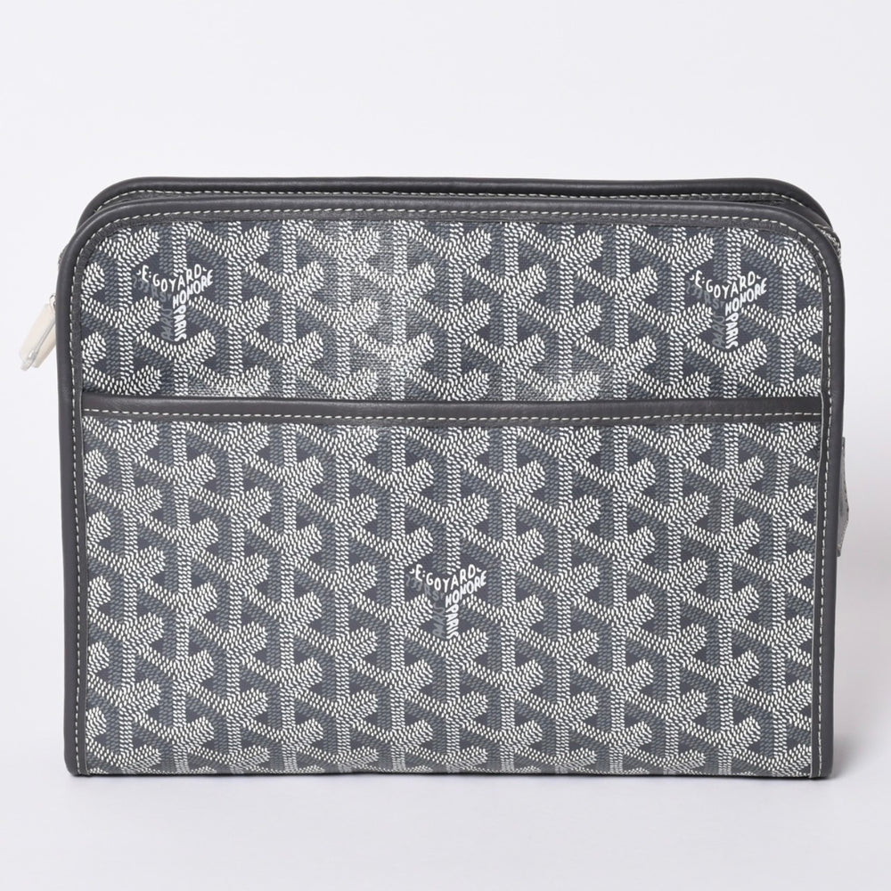 新品未使用 ゴヤール GOYARD バッグ ポーチ ジュバンス Jouvence グレー/PVC/レザー シルバー金具 4a001259
