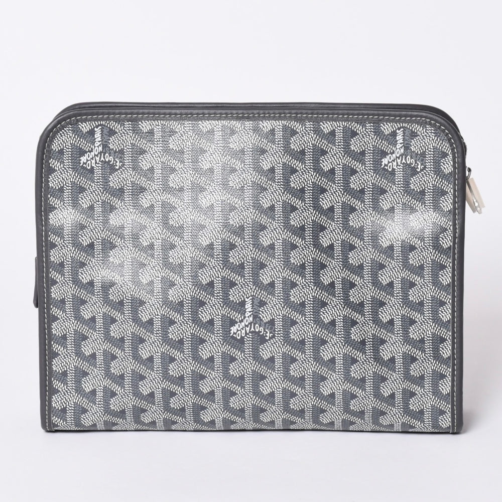 新品未使用 ゴヤール GOYARD バッグ ポーチ ジュバンス Jouvence グレー/PVC/レザー シルバー金具 4a001259