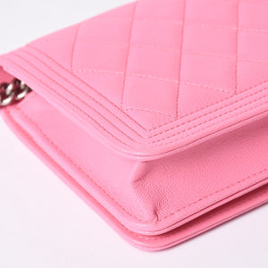 Like new CHANEL Boy Chanel Chain Wallet AP1117 Random Number Coco Mark Caviar Skin Pink Used 4a001448