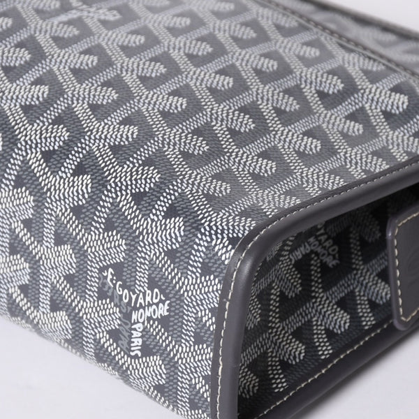 New and unused GOYARD Bag Pouch Jouvence Gray/PVC/Leather Silver Hardware 4a001259