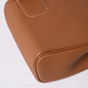 Like new Hermes Kelly Akkad PM W engraved one shoulder bag Brown Silver hardware Used 4a001449