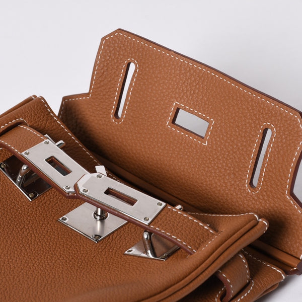 Like new Hermes Kelly Akkad PM W engraved one shoulder bag Brown Silver hardware Used 4a001449