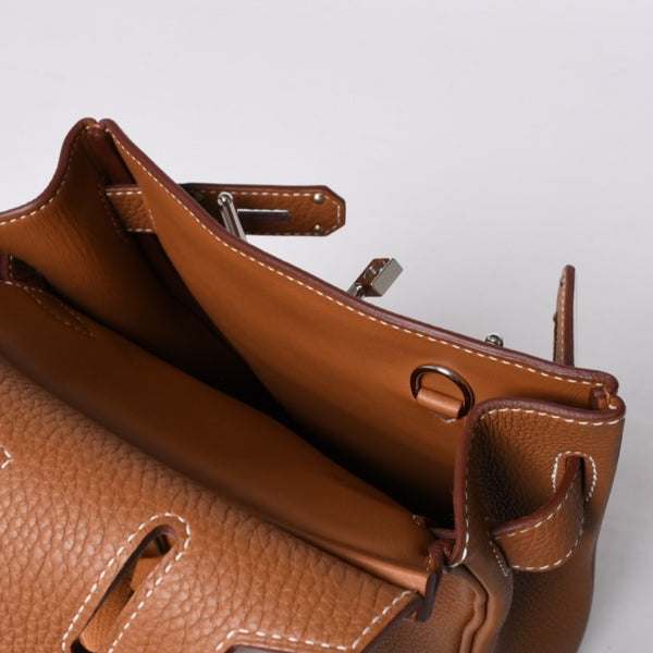 Like new Hermes Kelly Akkad PM W engraved one shoulder bag Brown Silver hardware Used 4a001449