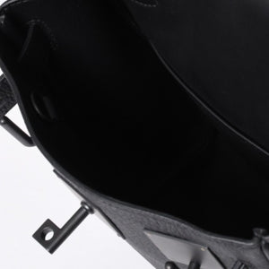 New and unused Hermes Kelly Akkad PM W engraved one shoulder bag black so black monochrome hardware used 4a001334