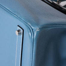 画像をギャラリービューアに読み込む, 極美品 HERMES エルメス BIRKIN バーキン35 ブルージーン シルバー金具 ヴォーエプソン ハンドバッグ □J刻印 中古 4a001545