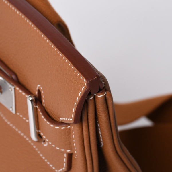 Like new Hermes Kelly Akkad PM W engraved one shoulder bag Brown Silver hardware Used 4a001449