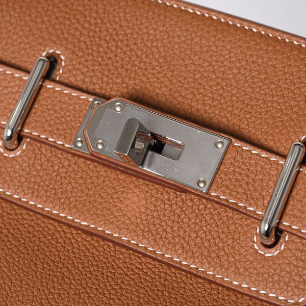 Like new Hermes Kelly Akkad PM W engraved one shoulder bag Brown Silver hardware Used 4a001449