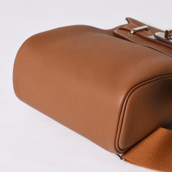Like new Hermes Kelly Akkad PM W engraved one shoulder bag Brown Silver hardware Used 4a001449
