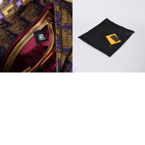 FENDI フェンディ マンマバゲット ワンショルダーバッグ ズッカ ジャガード 8BR000 ゴールド パープル ブラウン 美品 中古 4a001178