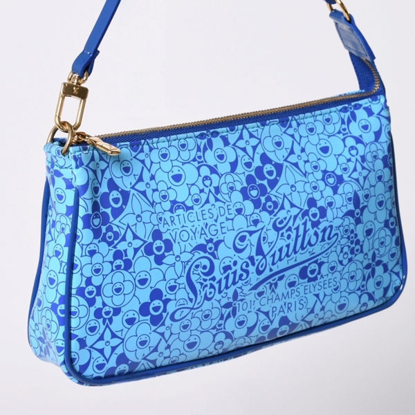 Very good condition LOUIS VUITTON Cosmic Blossom Pochette Cosmic Handbag M93167 Blue Used 4a001459