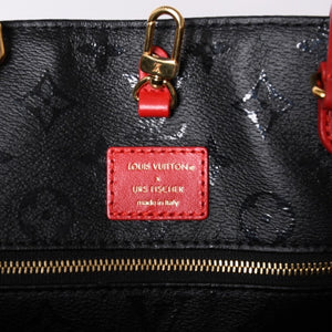 Very good condition LOUIS VUITTON On the Go GM Monogram Tufted Black x Red M45562 Used 4a001467