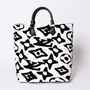 極美品 LOUIS VUITTON ルイヴィトン LVXUF カバ タフテッドモノグラム トートバッグ M45567 ブラック ホワイト 中古 4a001672