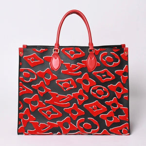 Very good condition LOUIS VUITTON On the Go GM Monogram Tufted Black x Red M45562 Used 4a001467