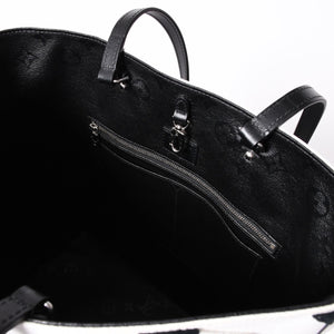 極美品 LOUIS VUITTON ルイヴィトン LVXUF カバ タフテッドモノグラム トートバッグ M45567 ブラック ホワイト 中古 4a001672