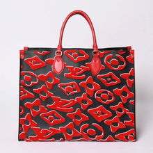 画像をギャラリービューアに読み込む, 極美品 LOUIS VUITTON ルイヴィトン オンザゴーGM モノグラムタフテッド ブラック×レッド M45562 中古 4a001467