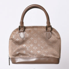 LOUIS VUITTON Monogram Satin Little Alma M92147 Beige Silver Hardware Good Condition Used 4a001592