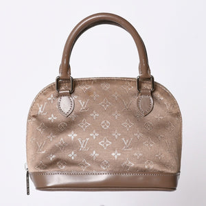 LOUIS VUITTON Monogram Satin Little Alma M92147 Beige Silver Hardware Good Condition Used 4a001592