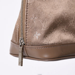 LOUIS VUITTON Monogram Satin Little Alma M92147 Beige Silver Hardware Good Condition Used 4a001592