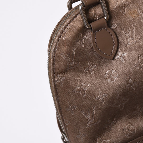 LOUIS VUITTON Monogram Satin Little Alma M92147 Beige Silver Hardware Good Condition Used 4a001592