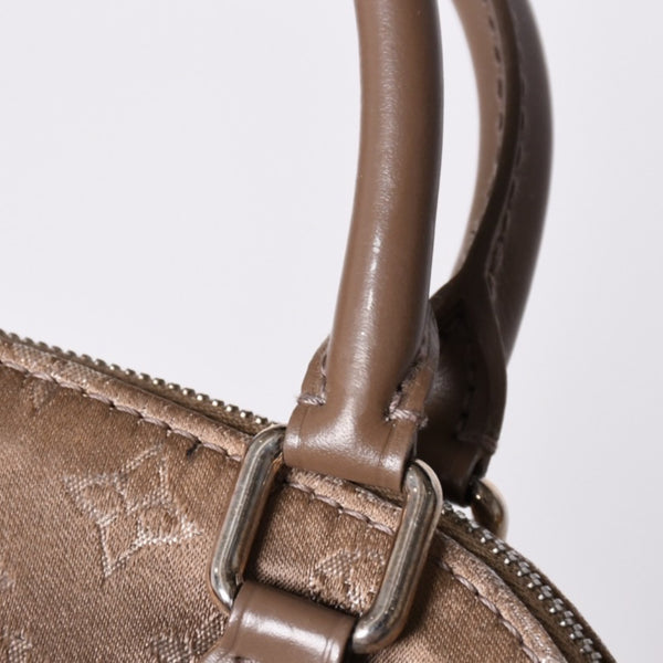 LOUIS VUITTON Monogram Satin Little Alma M92147 Beige Silver Hardware Good Condition Used 4a001592