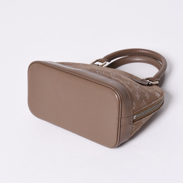 LOUIS VUITTON Monogram Satin Little Alma M92147 Beige Silver Hardware Good Condition Used 4a001592