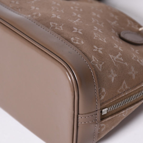 LOUIS VUITTON Monogram Satin Little Alma M92147 Beige Silver Hardware Good Condition Used 4a001592