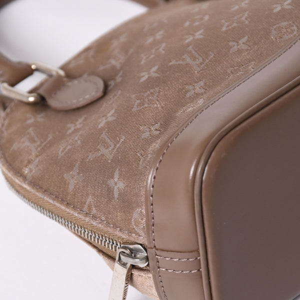 LOUIS VUITTON Monogram Satin Little Alma M92147 Beige Silver Hardware Good Condition Used 4a001592