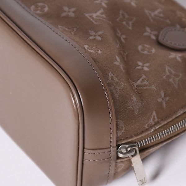 LOUIS VUITTON Monogram Satin Little Alma M92147 Beige Silver Hardware Good Condition Used 4a001592