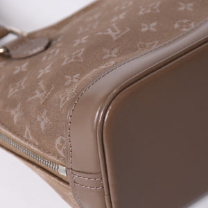 LOUIS VUITTON Monogram Satin Little Alma M92147 Beige Silver Hardware Good Condition Used 4a001592