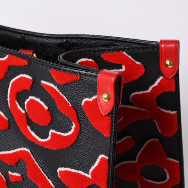 Very good condition LOUIS VUITTON On the Go GM Monogram Tufted Black x Red M45562 Used 4a001467