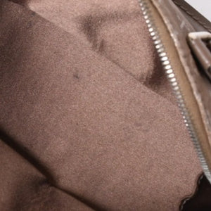 LOUIS VUITTON Monogram Satin Little Alma M92147 Beige Silver Hardware Good Condition Used 4a001592