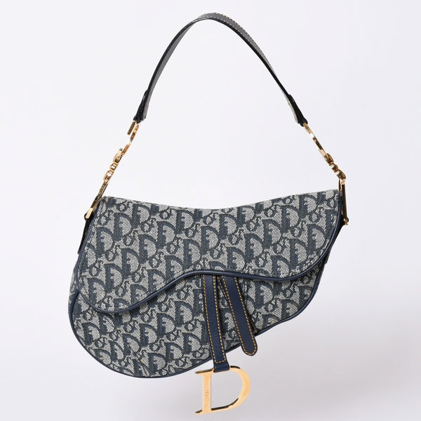 Christian Dior Galliano Period Trotter Saddle Bag RU0010 Gold Hardware Good Condition Used 4a001443