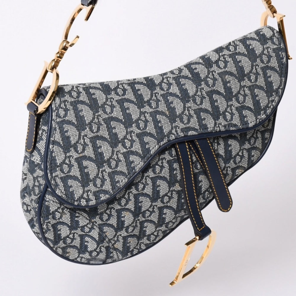 Christian Dior クリスチャンディオール ガリアーノ期 トロッター サドルバッグ RU0010 ゴールド金具 美品 中古 4a001443
