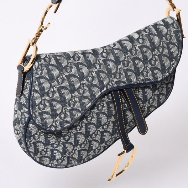 Christian Dior Galliano Period Trotter Saddle Bag RU0010 Gold Hardware Good Condition Used 4a001443