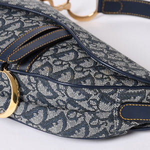 Christian Dior Galliano Period Trotter Saddle Bag RU0010 Gold Hardware Good Condition Used 4a001443
