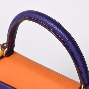 SPO Very Good Condition HERMES Kelly 32 Inner Sewing Orange x Anemone □o Stamp Gold Hardware Taurillon Clemence Handbag 2WAY Used 4a001451