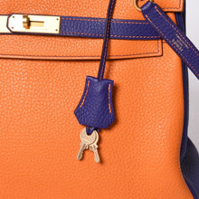 画像をギャラリービューアに読み込む, SPO 極美品 HERMES エルメス ケリー32 内縫い オレンジ×アネモネ □o刻印 ゴールド金具 トリヨンクレマンス ハンドバッグ 2WAY 中古 4a001451