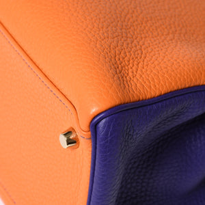 SPO Very Good Condition HERMES Kelly 32 Inner Sewing Orange x Anemone □o Stamp Gold Hardware Taurillon Clemence Handbag 2WAY Used 4a001451