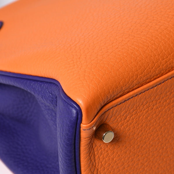 SPO Very Good Condition HERMES Kelly 32 Inner Sewing Orange x Anemone □o Stamp Gold Hardware Taurillon Clemence Handbag 2WAY Used 4a001451
