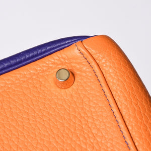 SPO Very Good Condition HERMES Kelly 32 Inner Sewing Orange x Anemone □o Stamp Gold Hardware Taurillon Clemence Handbag 2WAY Used 4a001451