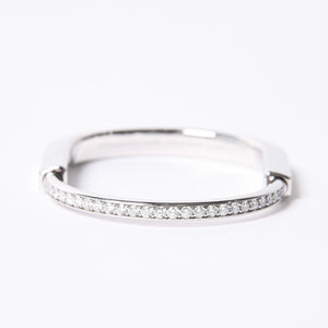 極美品 TIFFANY&Co. ティファニー ティファニー ロック バングル スモール 70425289 重量30.48g D1.01ct K18WG パヴェダイヤ 中古 4a000445