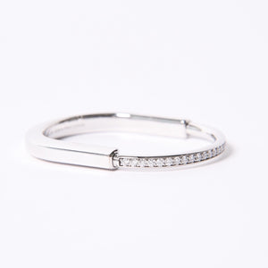 極美品 TIFFANY&Co. ティファニー ティファニー ロック バングル スモール 70425289 重量30.48g D1.01ct K18WG パヴェダイヤ 中古 4a000445