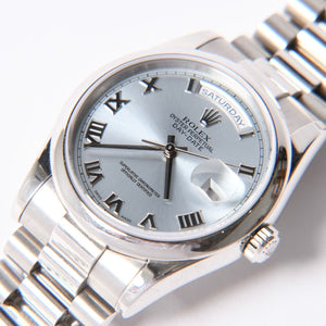 極美品 ロレックス ROLEX デイデイト 36 118206 アイスブルー文字盤 中古 4a001495