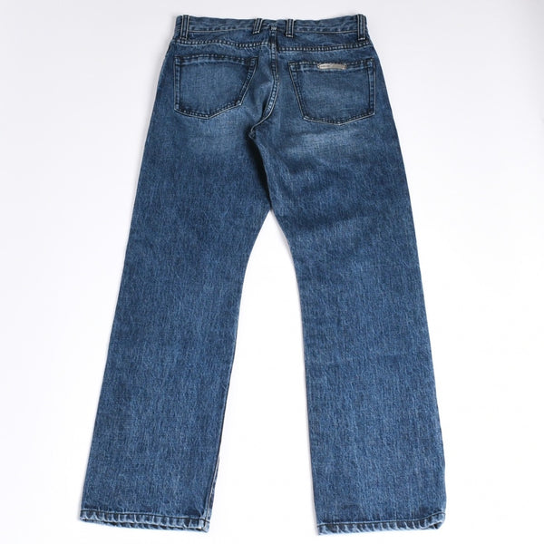 極美品 CHROME HEARTS クロムハーツ デニムパンツ ジーンズ サイズ31 クロスボール ホースシュー インディゴブルー シルバー925 中古 4a001695