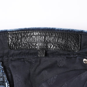 極美品 CHROME HEARTS クロムハーツ デニムパンツ ジーンズ サイズ31 クロスボール ホースシュー インディゴブルー シルバー925 中古 4a001695