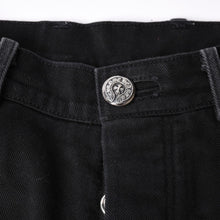 画像をギャラリービューアに読み込む, CHROME HEARTS クロムハーツ FLEURKNEE DNM PANTSフレアニー デニムパンツ サイズ31R ホースシュー シルバー925 美品 中古 4a001539
