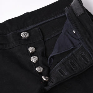 CHROME HEARTS FLEURKNEE DNM PANTS Flair knee denim pants Size 31R Horseshoe Silver 925 Good Condition Used 4a001539