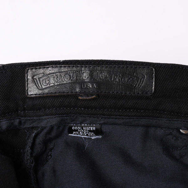 CHROME HEARTS FLEURKNEE DNM PANTS Flair knee denim pants Size 31R Horseshoe Silver 925 Good Condition Used 4a001539