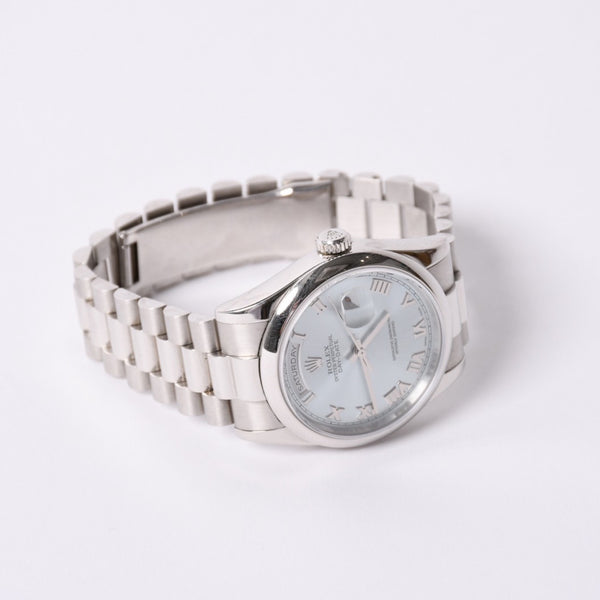 極美品 ロレックス ROLEX デイデイト 36 118206 アイスブルー文字盤 中古 4a001495