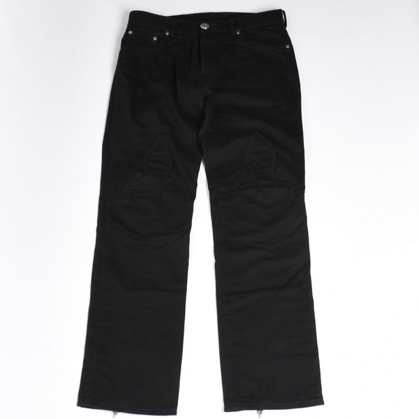 Very good condition CHROME HEARTS FLEURKNEE DNM PANTS Flare knee denim pants jeans size 31×31 dagger zip used 4a001540